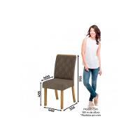 Conjunto Mesa De Cozinha Vértice Com Tampo Reto Madeirado Com Vidro 90x90cm E 4 Cadeiras Vita Nature Linho Henn - 7