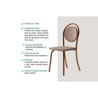 Conjunto Mesa Sala Jantar 1588 Com Tampo Madeirado 100cm E 4 Cadeiras 1738 Preto Carraro - 7