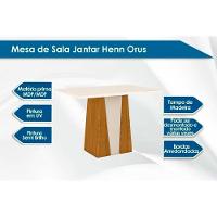 Conjunto Mesa De Cozinha Orus Com Tampo Madeirado 120x80cm E 4 Cadeiras Vita Nature Off White Linho Bege Henn - 8