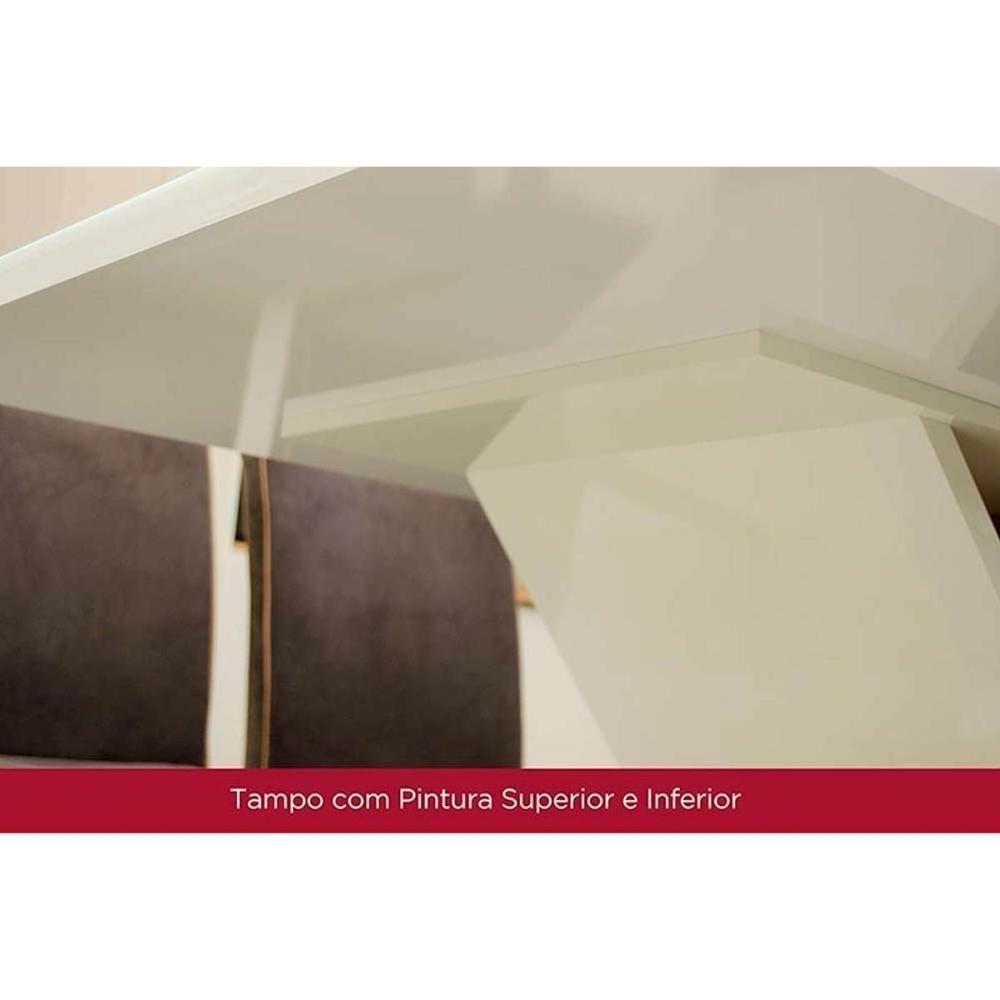 Conjunto Mesa De Cozinha Luiza Com Tampo De Vidro 160x90cm E 6 Cadeiras Isa Nature Off White Suede Marrom Henn - 7