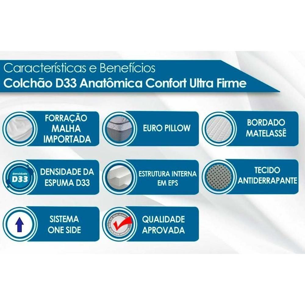 Cama Box Solteiro: Colchão Ortopédico Paropas D33 Anatômico Confort Ultra Firme + Base Crc Suede Clean (88x188) - 3