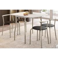 Conjunto Mesa De Cozinha Dobrável E 4 Banquetas 105 Prata Branco Prata Preto Carraro - 1