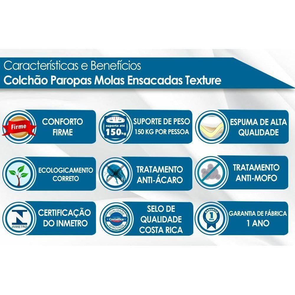 Colchão Queen Molas Ensacadas Masterpocket Texture Euro Pillow (158x198x30) - Paropas - 3