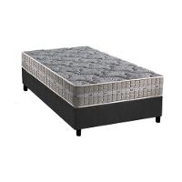 Cama Box Solteiro: Colchão Molas Masterpocket Ensacadas Royal + Base Crc Suede Gray (88x188) - 1