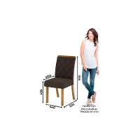 Conjunto Mesa De Cozinha Solus Tampo Madeirado Com Vidro Canto Reto 160x90cm E 6 Cadeiras Vita Nature Linho Henn - 3