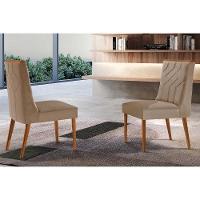 Kit 2 Cadeiras Sala Jantar Nevada 2 Un Madeira Capuccino Suede Capuccino Rufato - 1