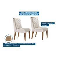 Kit 2 Cadeiras Sala Jantar Nevada 2 Un Madeira Capuccino Suede Capuccino Rufato