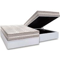 Conjunto Box Baú Casal: Colchão Molas Paropas D33 D45- Pro Sono Double Face Prata + Base Crc Courano White (138x188) - 1