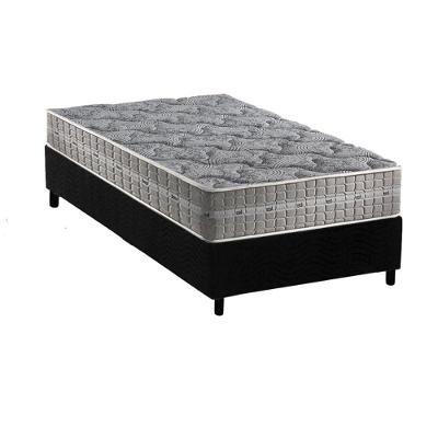 Cama Box Solteiro: Colchão Molas Masterpocket Ensacadas Royal + Base Crc Suede Black (88x188)