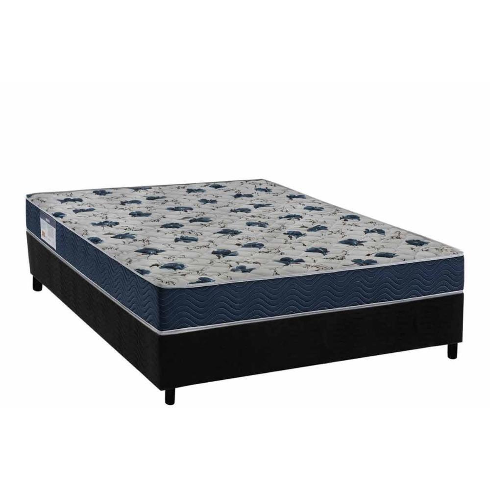 Cama Box Viúva: Colchão Ortopédico Ortobom D28 Anatômico Iso 60 + Base Crc Suede Black (128x188) - 1