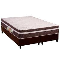 Conjunto Box Queen: Colchão Espuma Polar D28 Orthoface Vip Brown + Base Crc Suede Brown (158x198) - 1