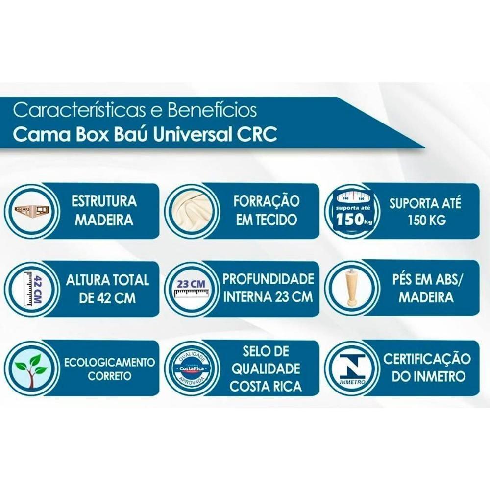 Conjunto Box Baú Queen: Colchão Molas Orthoflex D28 Comfortpedic + Base Crc Suede Clean (158x198) - 3