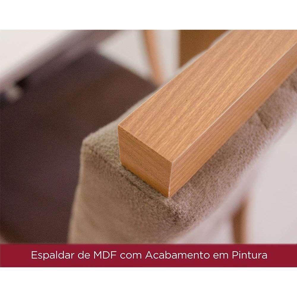 Conjunto Mesa De Cozinha Vértice Tampo Madeirado Com Vidro Canto Reto 120x80cm E 4 Cadeiras Isa Nature Linho Henn - 10