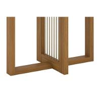 Conjunto Mesa De Cozinha Natalí Com Tampo Madeirado Com Vidro Reto 120x80cm E 4 Cadeiras Bella Nature Linho Henn - 7