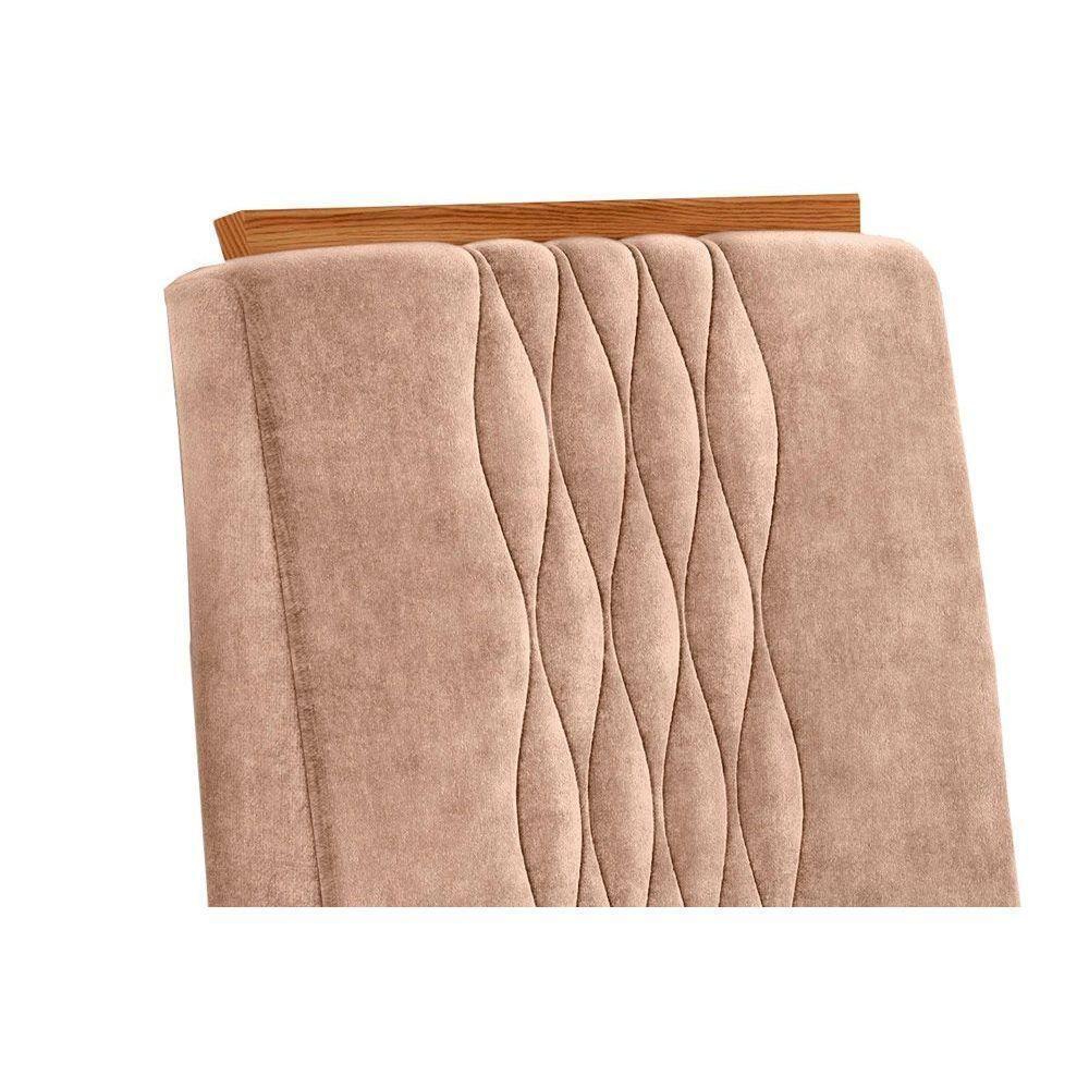 Kit 2 Cadeiras Sala Jantar Lia 2 Un Freijó Suede Kraft Bege - 4