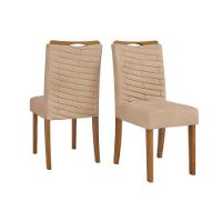 Kit 2 Cadeiras Sala Jantar Julia Freijó Linho Saara Bege - 1