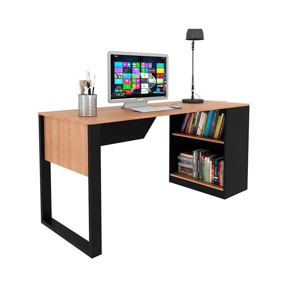 Mesa Multiuso Escritório Me4182 160cm Amêndoa Preto Tecno Mobili - 5
