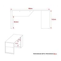 Mesa Multiuso Escritório Me4182 160cm Amêndoa Preto Tecno Mobili