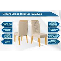 Kit 2 Cadeiras Sala Jantar Lia 2 Un Cedro Suede Kraft Bege - 2