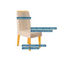 Kit 2 Cadeiras Sala Jantar Lia 2 Un Cedro Suede Kraft Bege - 3
