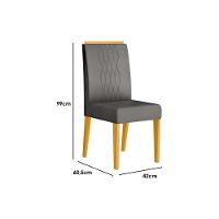 Kit 2 Cadeiras Sala Jantar Lia 2 Un Cedro Suede Kraft Bege