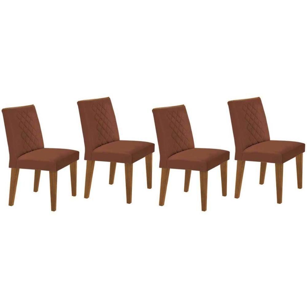 Kit 4 Cadeiras Sala Jantar Jade 4 Un Capuccino Suede Marrom Rufato - 1