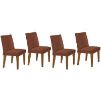 Kit 4 Cadeiras Sala Jantar Jade 4 Un Capuccino Suede Marrom Rufato - 1