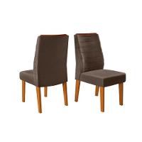 Kit 2 Cadeiras Sala Jantar Ondina 2 Un Freijó Suede Moca Marrom - 1