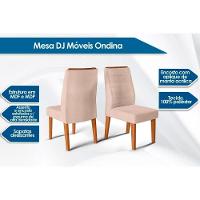 Kit 2 Cadeiras Sala Jantar Ondina 2 Un Freijó Suede Moca Marrom - 2