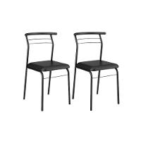 Conjunto Mesa Sala Jantar 1545 Aço Com Tampo Madeirado 87x87cm E 4 Cadeiras 1708 Preto Legno Preto Preto Carraro - 9