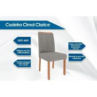 Conjunto Mesa De Cozinha ágata Tampo Madeirado Com Vidro 130x80cm E 4 Cadeiras Clarice Madeirado Linho Bege Cimol - 3