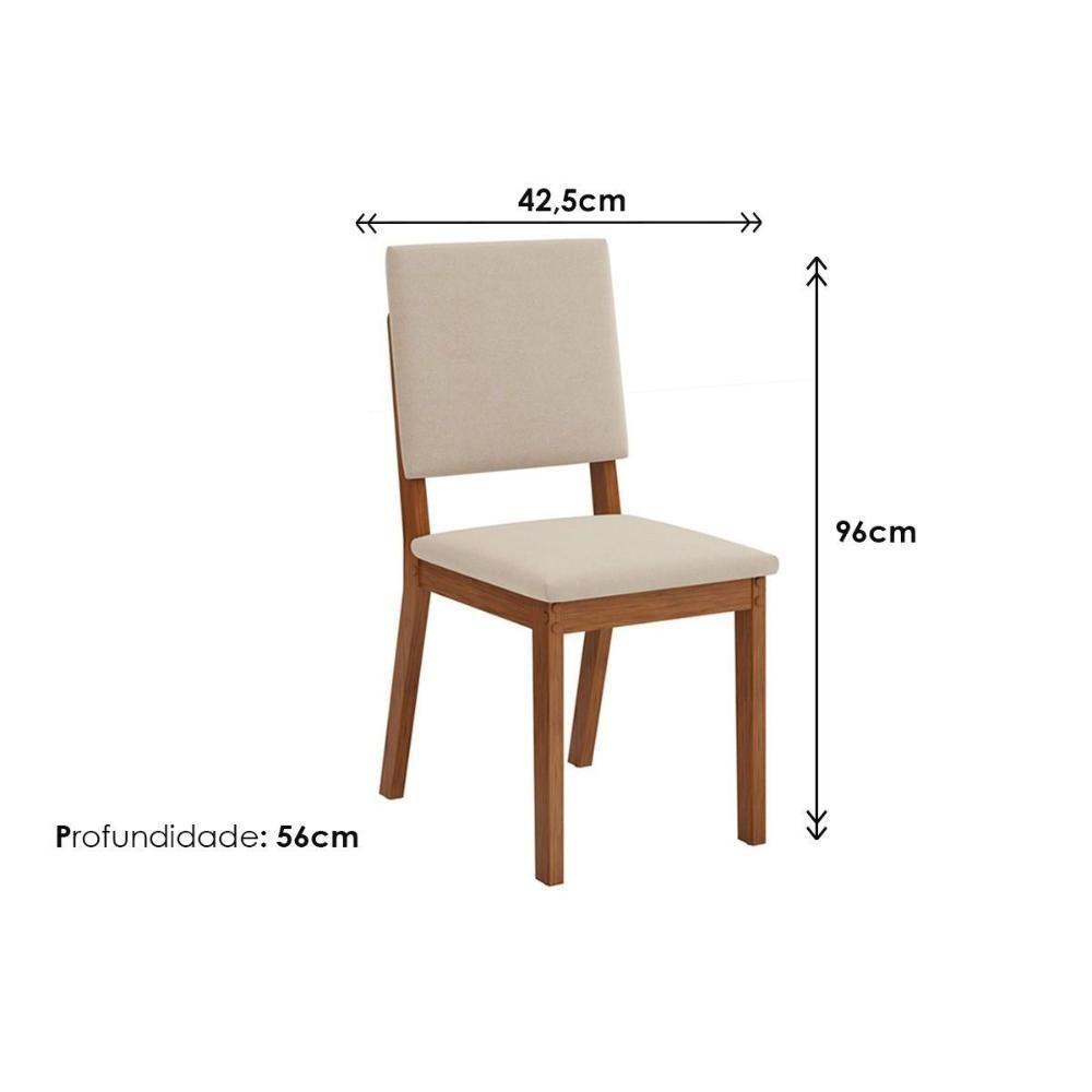 Kit 2 Cadeiras Sala Jantar Talia Cedro Suede Lunar Grafite - 2