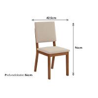 Kit 2 Cadeiras Sala Jantar Talia Cedro Suede Lunar Grafite - 2