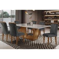 Kit 2 Cadeiras Sala Jantar Amsterdã 6 Un Capuccino Suede Grafite Rufato - 5