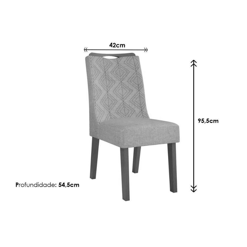 Kit 6 Cadeiras Sala Jantar Stela 6 Un Ipe Suede Moca - 2