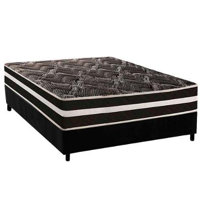 Cama Box Casal: Colchão Ortopédico Paropas D28 - Master Ag80 Black Double Face 25 + Base Crc Suede Black (138x188)
