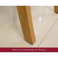 Conjunto Mesa De Cozinha Luiza Tampo Madeirado Com Vidro Reto 120x80cm E 4 Cadeiras Isa Nature Linho Henn - 5