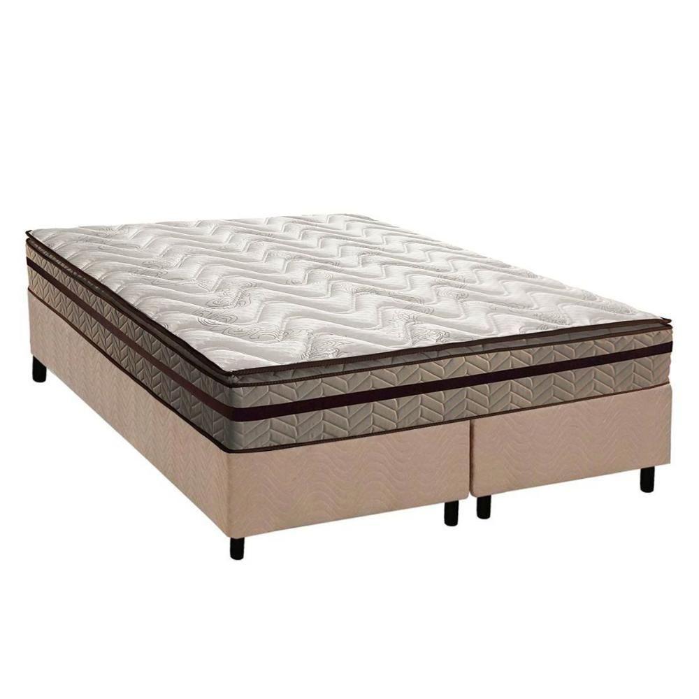 Cama Box Queen: Colchão Ortopédico Paropas D28 - Orthomedic Gold Plus Rústico Clean + Base Crc Suede Clean (158x198) - 1