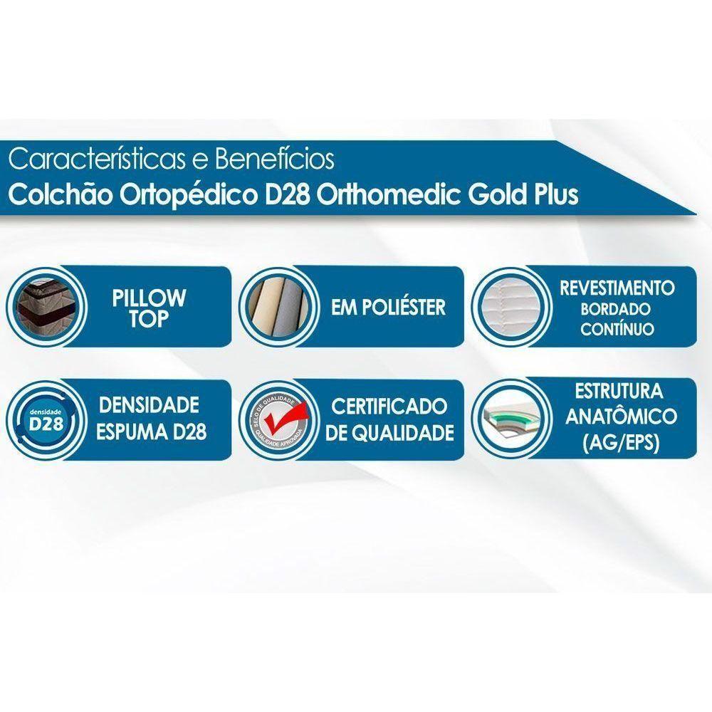 Cama Box Queen: Colchão Ortopédico Paropas D28 - Orthomedic Gold Plus Rústico Clean + Base Crc Suede Clean (158x198) - 4