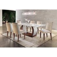 Kit 6 Cadeiras Sala Jantar Jade 6 Un Capuccino Linho Grafite Rufato - 3