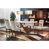 Kit 2 Cadeiras Sala Jantar Imperatriz 6 Un Capuccino Linho Bege Turim Rufato - 5