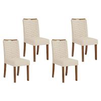 Kit 4 Cadeiras Sala Jantar Julia 4 Un Freijo Linho Neve - 1