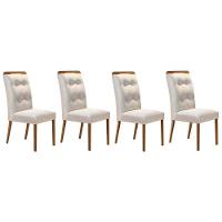 Kit 4 Cadeiras Sala Jantar Imperatriz 4 Un Capuccino Suede Creme Rufato - 1