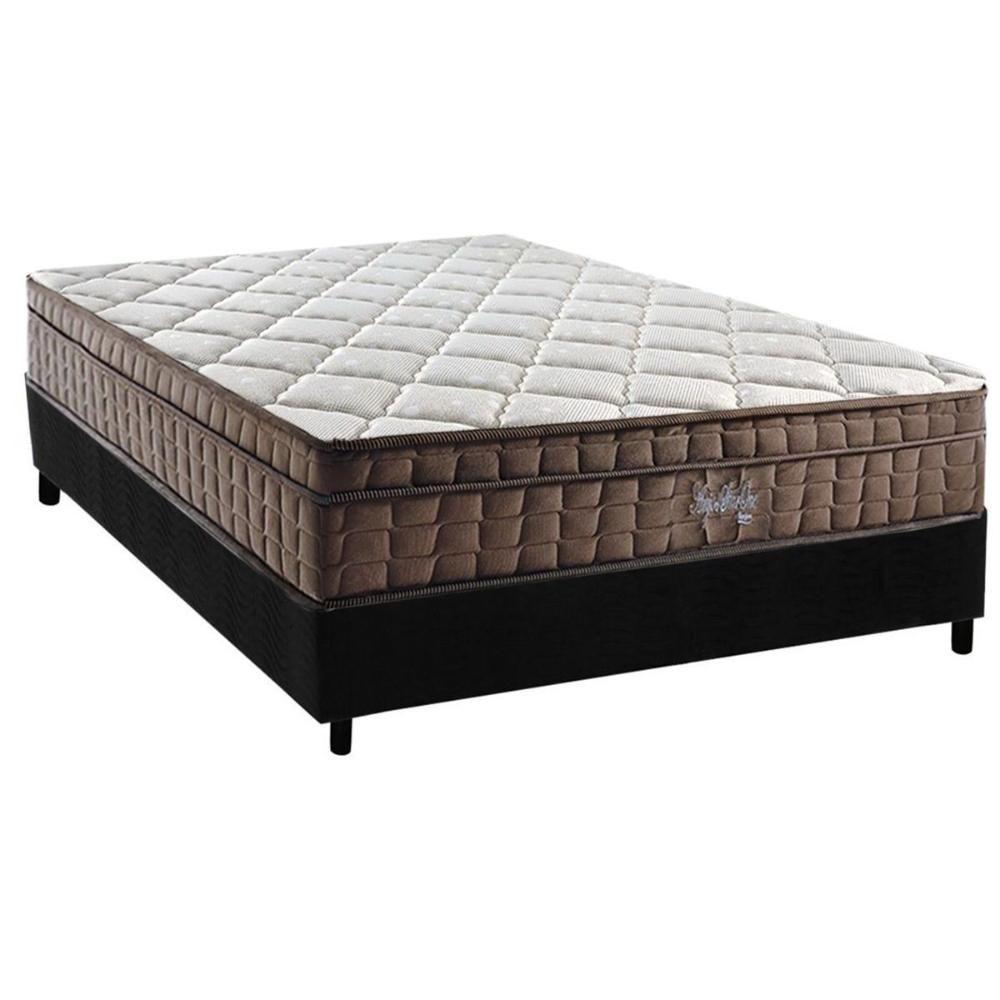 Cama Box Casal: Colchão Ortopédico D28 - Ag65 Anjos Star + Base Crc Suede Black (138x188) - 1