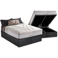 Cama Box Baú King: Colchão Molas Masterpocket Ensacadas Herval Maxspring American + Base Crc Suede Gray (193x203) - 1