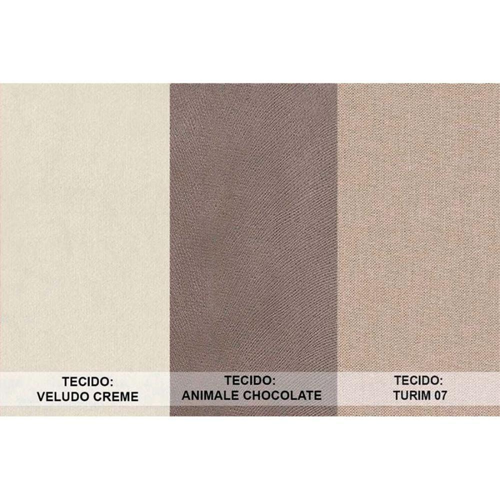 Conjunto Mesa De Cozinha Londrina Tampo Madeirado Com Vidro 120x80cm E 4 Cadeiras Jade Capuccino Suede Creme Rufato - 8