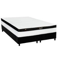Cama Box King: Colchão Molas Ensacadas Luckspuma Gold Line Elastic Gel + Base Crc Suede Black (193x203) - 1