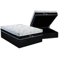 Cama Box Baú Casal: Colchão Molas Masterpocket Ensacadas Polar Superlastic Diamond + Base Crc Suede Black (138x188) - 1
