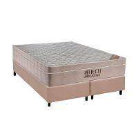 Cama Box Queen: Colchão Molas Ensacadas Ortobom Airtech + Base Crc Suede Clean (158x198) - 1