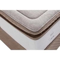 Cama Box Baú Queen: Colchão Molas Masterpocket Ensacadas Herval Poseidon Plus C1954 + Base Crc Suede Clean (158x198x34)